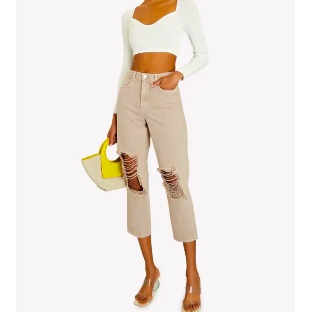 L’AGENCE Enya Distressed Cropped Jeans